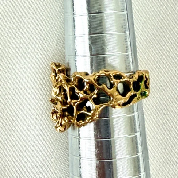 1970s Brutalist 18K Wedding Band 8.5 from Armel Jewelers Sarasota FL Modernest
